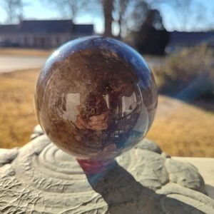 Elegant Brown Smoky Quartz Sphere Art Piece